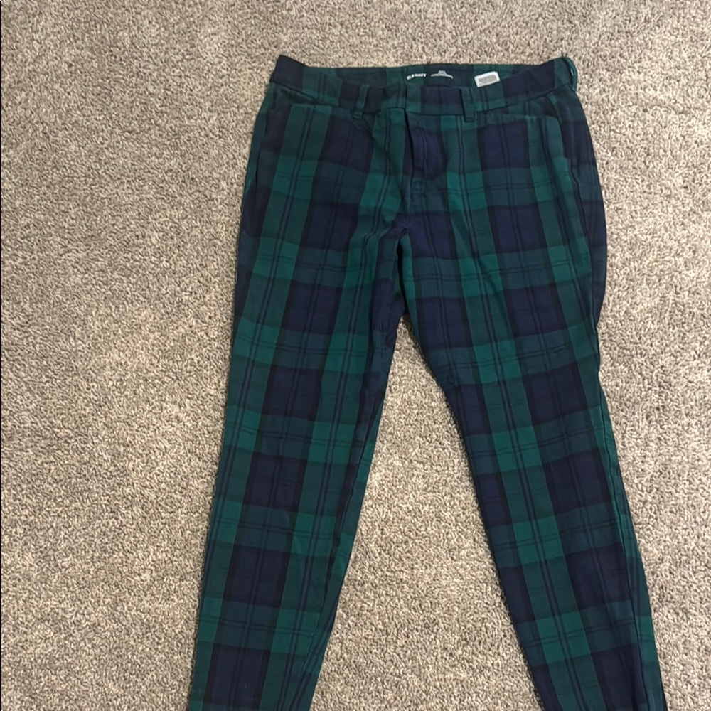 Old Navy Green and Blue Plaid Pants